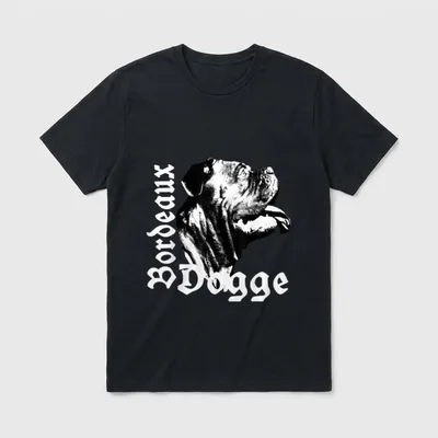 Bordeaux Dogge mit Hundekopf T-Shirt – Klassisches T-Shirt in Schwarz