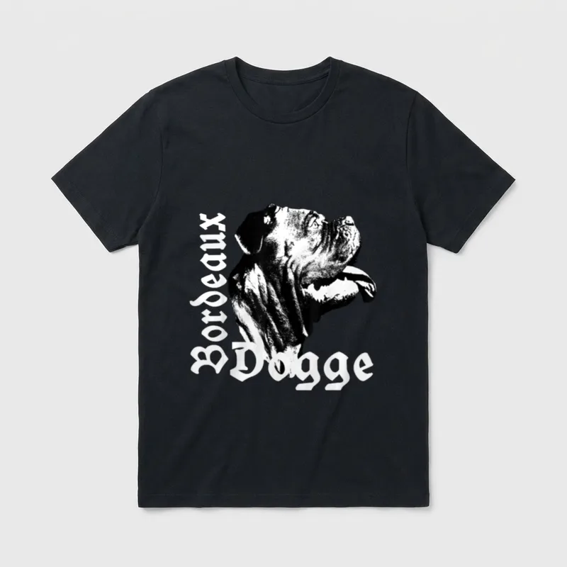 Bordeaux Dogge mit Hundekopf T-Shirt – Klassisches T-Shirt in Schwarz