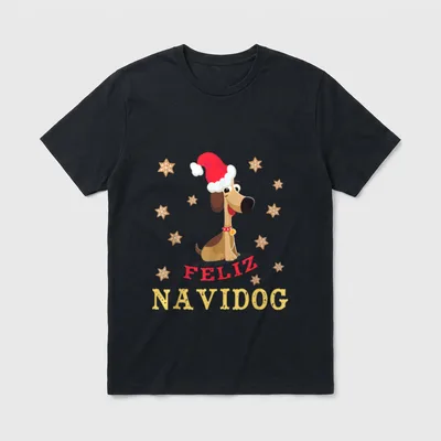 Feliz Navidog Feliz Navidad T-Shirt – Klassisches T-Shirt in Schwarz