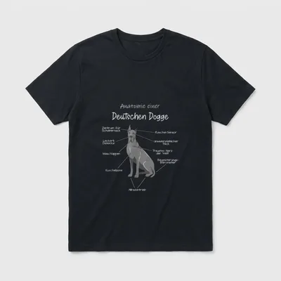 Anatomie einer Deutschen Dogge T-Shirt – Klassisches T-Shirt in Schwarz