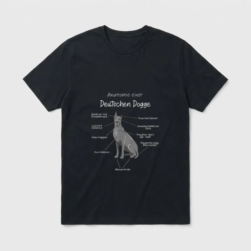 Anatomie einer Deutschen Dogge T-Shirt – Klassisches T-Shirt in Schwarz