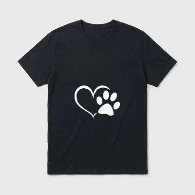 Hundebesitzer Herz Pfote Herrchen T-Shirt – Klassisches T-Shirt in Schwarz