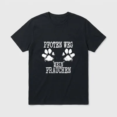 Hunde Pfoten weg mein T-Shirt – Klassisches T-Shirt in Schwarz