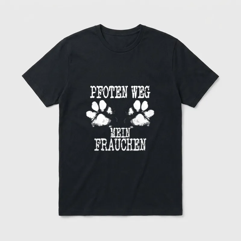 Hunde Pfoten weg mein T-Shirt – Klassisches T-Shirt in Schwarz