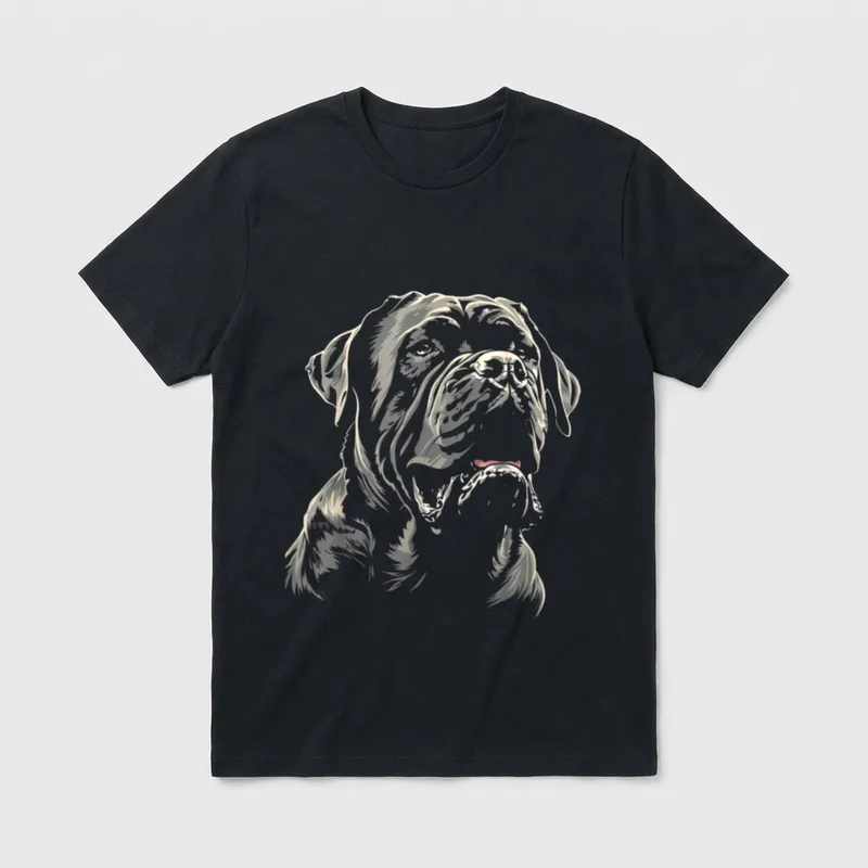 DogtastiQ Cane Corso Erwachsene T-Shirt – Klassisches T-Shirt in Schwarz