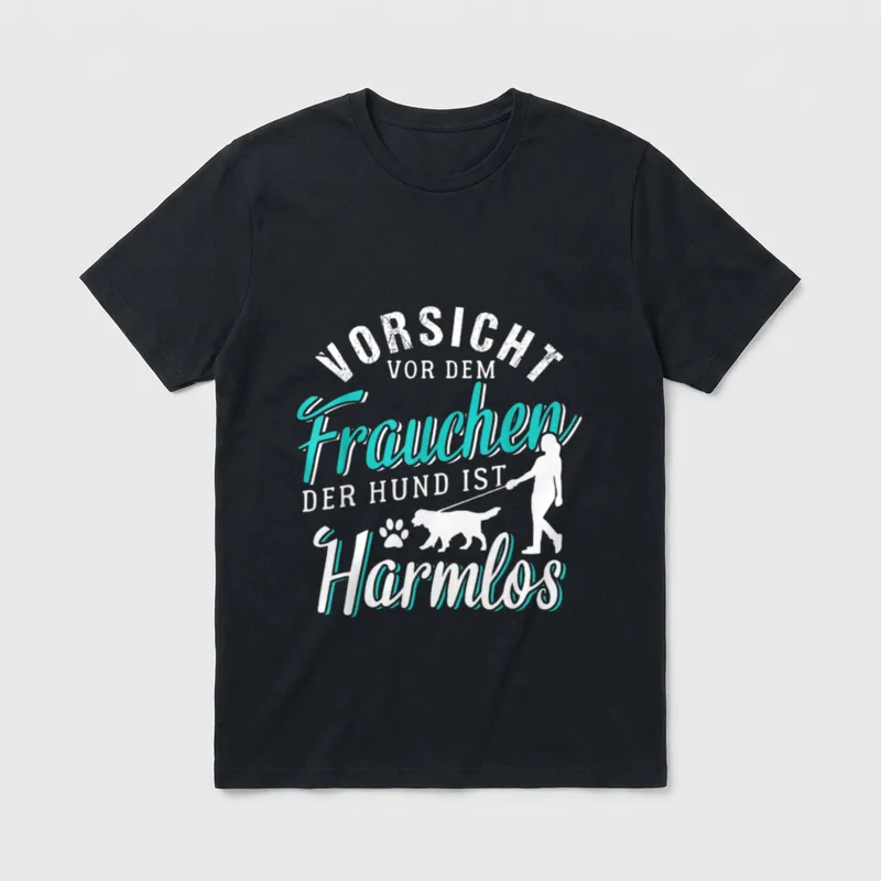 Lustiger Hundebesitzer Spruch Vorsicht T-Shirt – Klassisches T-Shirt in Schwarz