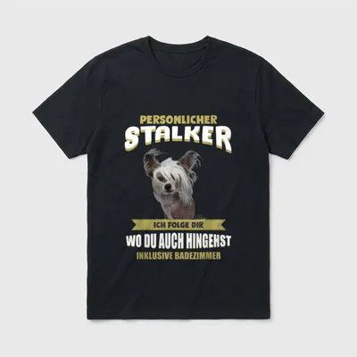 Chinesischer Schopfhund Chinese Crested T-Shirt – Klassisches T-Shirt in Schwarz