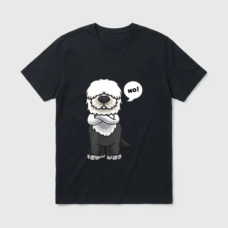 Sturer Old English Sheepdog T-Shirt – Klassisches T-Shirt in Schwarz