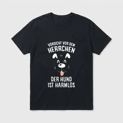 Vorsicht Vor Dem Herrchen T-Shirt 0423 – Klassisches T-Shirt in Schwarz