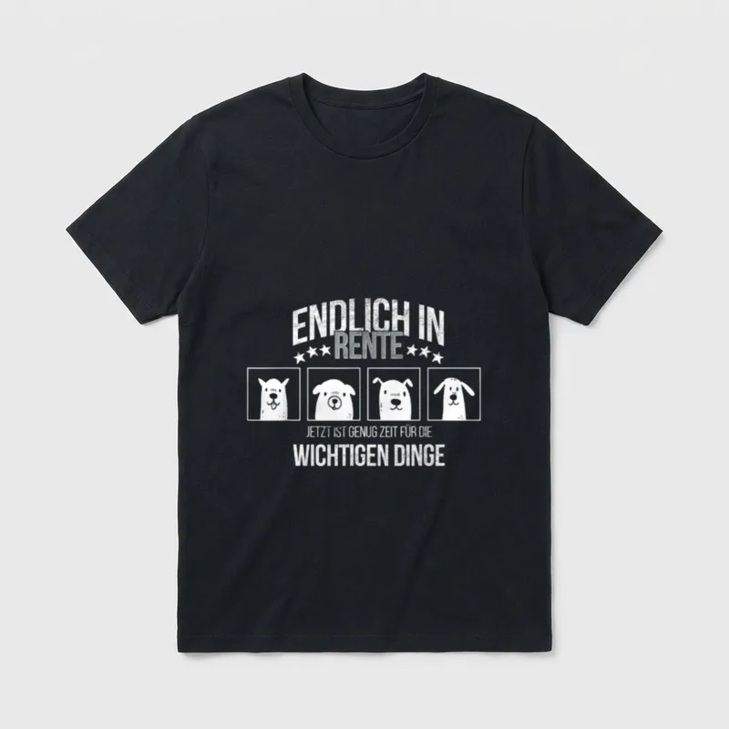 Ruhestand Zeit für Hunde T-Shirt – Klassisches T-Shirt in Schwarz