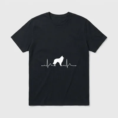 Groenendael Heartbeat Herzschlag Hunde T-Shirt – Klassisches T-Shirt in Schwarz