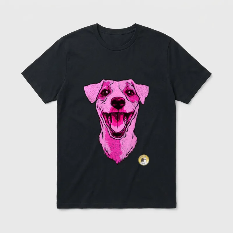 Fröhlicher Hund T-Shirt – Klassisches T-Shirt in Schwarz