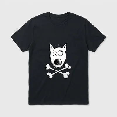 Piraten Hund Mit Knochen T-Shirt – Klassisches T-Shirt in Schwarz