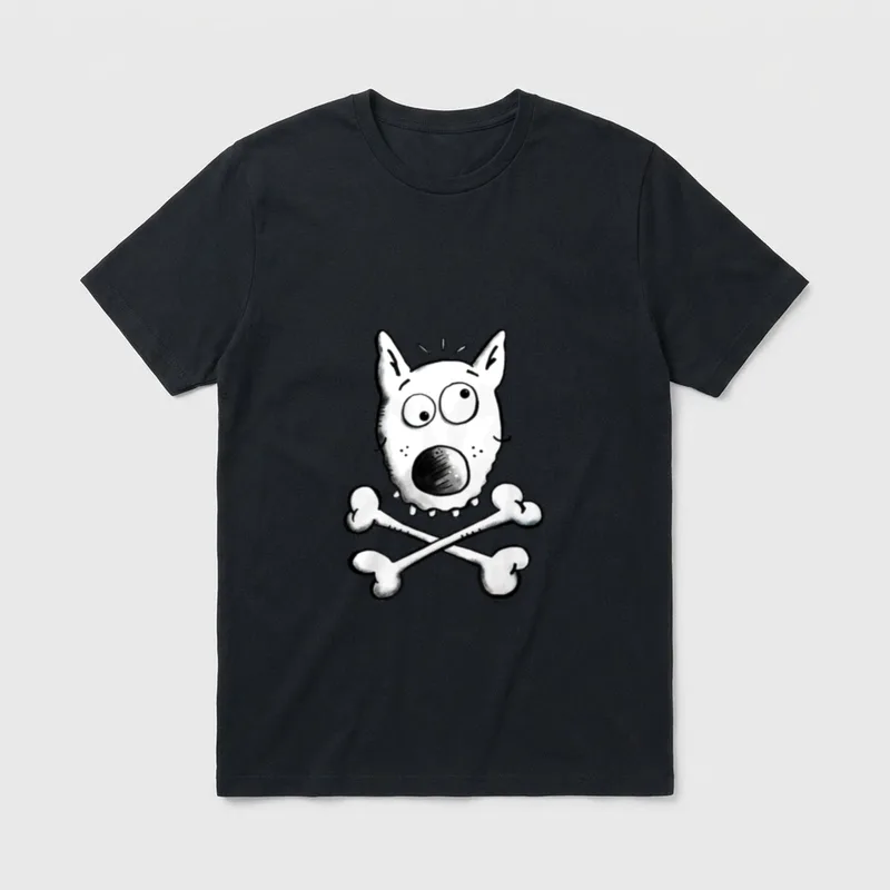 Piraten Hund Mit Knochen T-Shirt – Klassisches T-Shirt in Schwarz