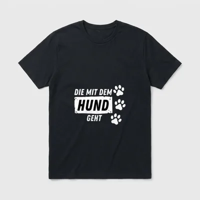 Die mit dem Hund T-Shirt 0447 – Klassisches T-Shirt in Schwarz