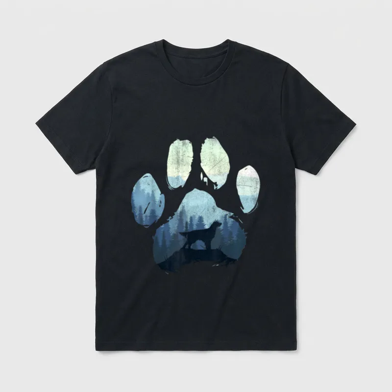 Gordon Setter Hundepfote Mama T-Shirt – Klassisches T-Shirt in Schwarz