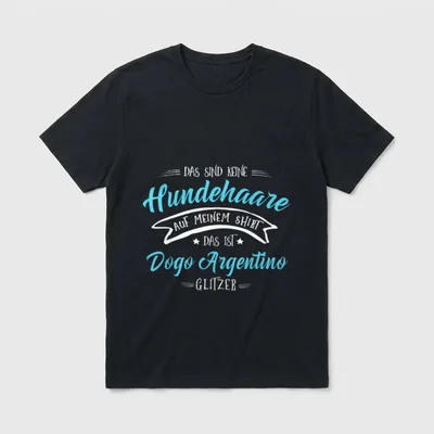 Hundehaare Glitzer Dogo Argentino T-Shirt – Klassisches T-Shirt in Schwarz