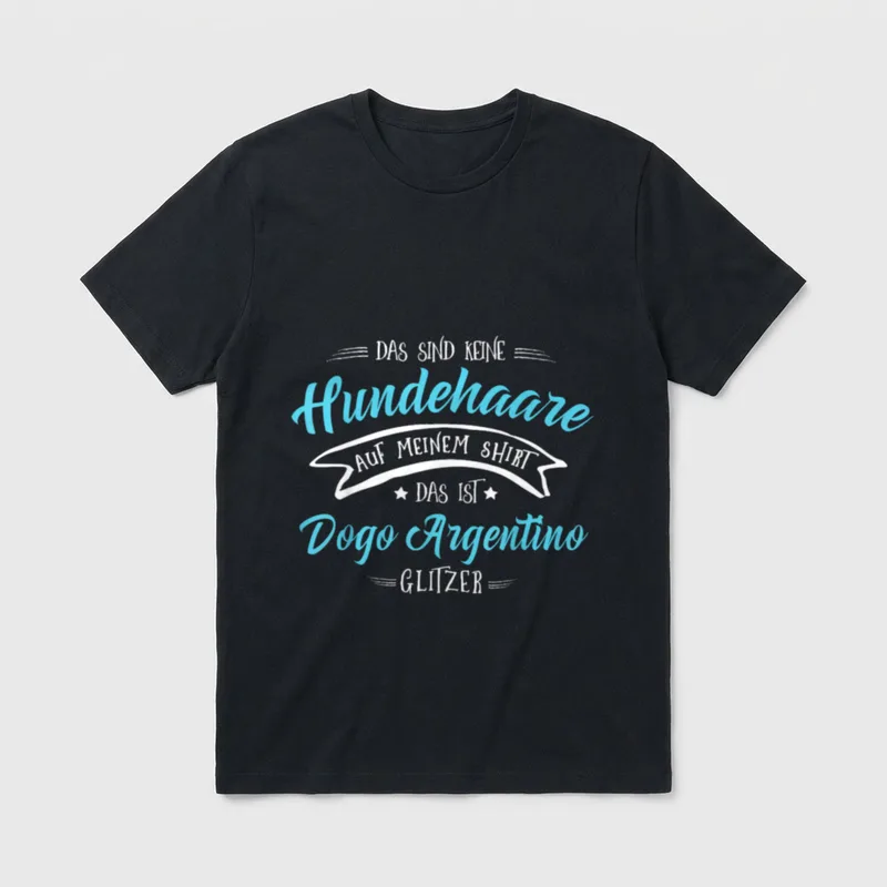 Hundehaare Glitzer Dogo Argentino T-Shirt – Klassisches T-Shirt in Schwarz
