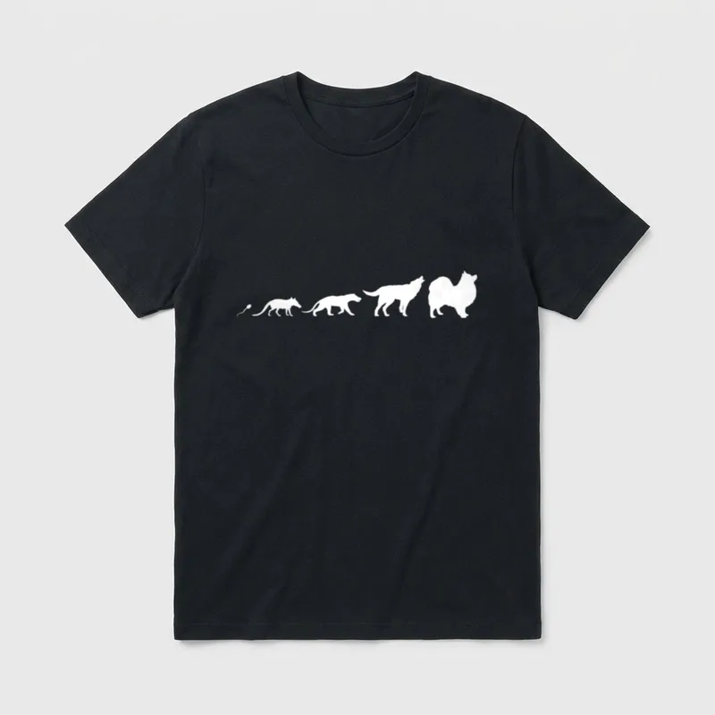 Deutscher Spitz Hunde Evolution T-Shirt – Klassisches T-Shirt in Schwarz