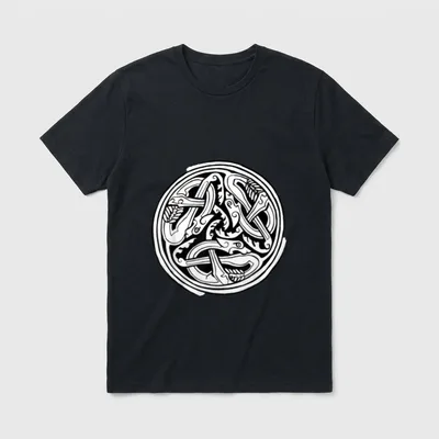 Keltische Kunst Hund Triskele T-Shirt – Klassisches T-Shirt in Schwarz