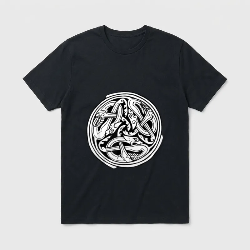 Keltische Kunst Hund Triskele T-Shirt – Klassisches T-Shirt in Schwarz