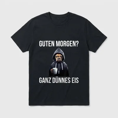 Hund Kaffee Morgenmenschen Guten T-Shirt – Klassisches T-Shirt in Schwarz