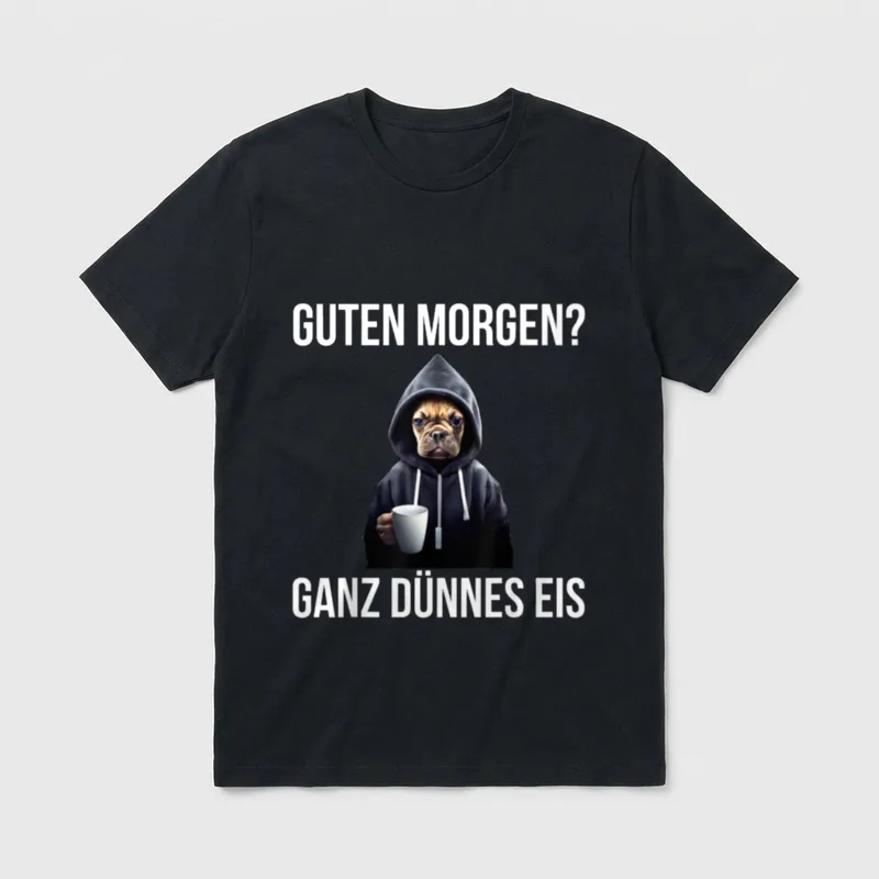 Hund Kaffee Morgenmenschen Guten T-Shirt – Klassisches T-Shirt in Schwarz