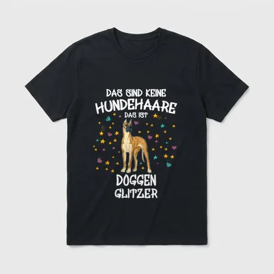 Deutsche Dogge Glitzer Hundehalter T-Shirt – Klassisches T-Shirt in Schwarz