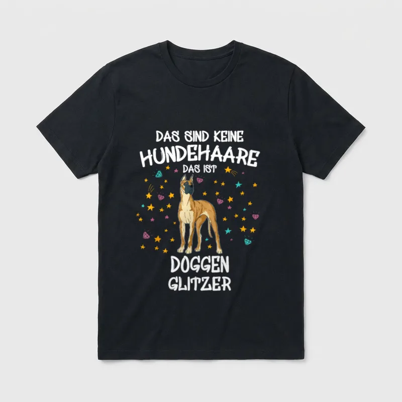 Deutsche Dogge Glitzer Hundehalter T-Shirt – Klassisches T-Shirt in Schwarz