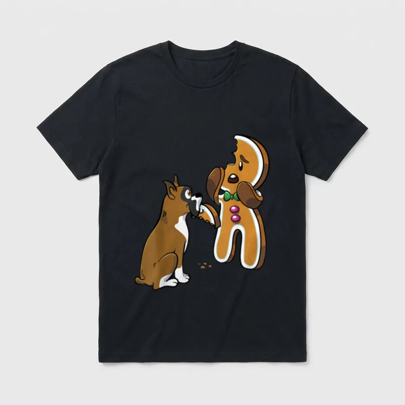 Boxer Lebkuchenmann Weihnachten Lustiger T-Shirt – Klassisches T-Shirt in Schwarz