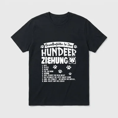 Grundbefehle der Hundeerziehung T-Shirt – Klassisches T-Shirt in Schwarz