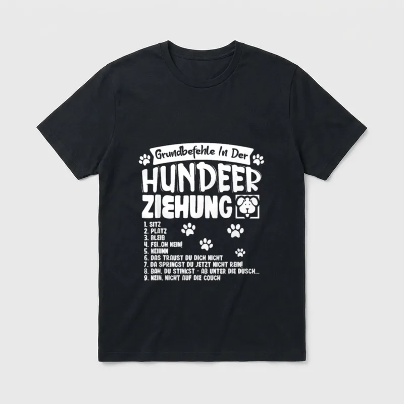 Grundbefehle der Hundeerziehung T-Shirt – Klassisches T-Shirt in Schwarz