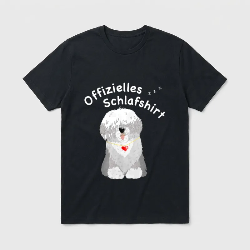 Bobtail Bobtail Old English T-Shirt – Klassisches T-Shirt in Schwarz