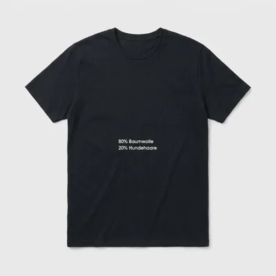 80% Baumwolle 20% Hundehaare Spuren T-Shirt – Klassisches T-Shirt in Schwarz