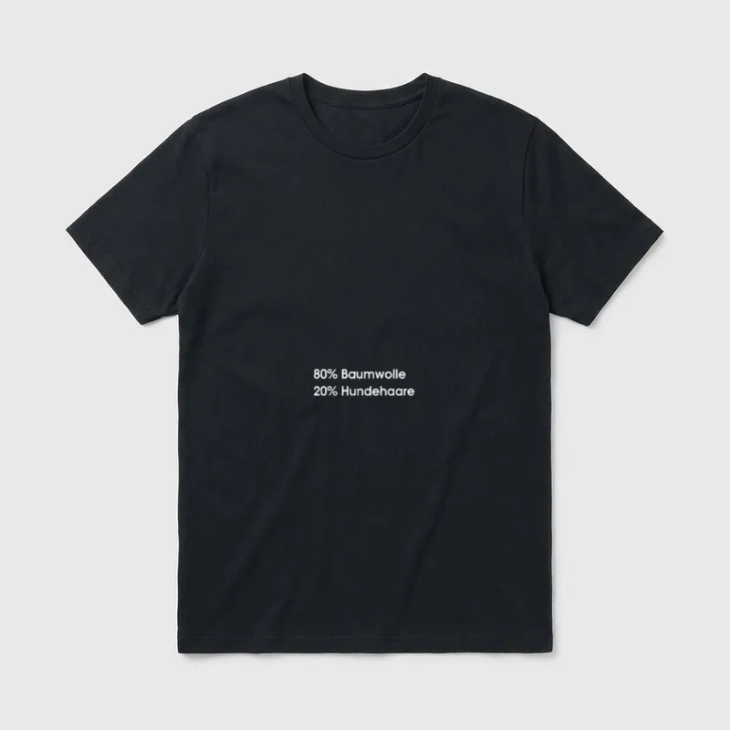 80% Baumwolle 20% Hundehaare Spuren T-Shirt – Klassisches T-Shirt in Schwarz