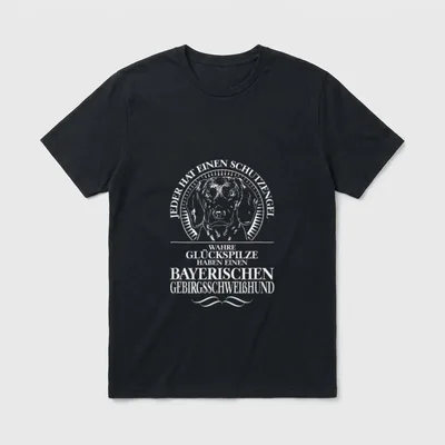 Bayerischer Gebirgsschweißhund Schutzengel Hund T-Shirt 0490 – Klassisches T-Shirt in Schwarz