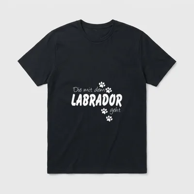 Die mit dem Labrador geht T-Shirt – Klassisches T-Shirt in Schwarz