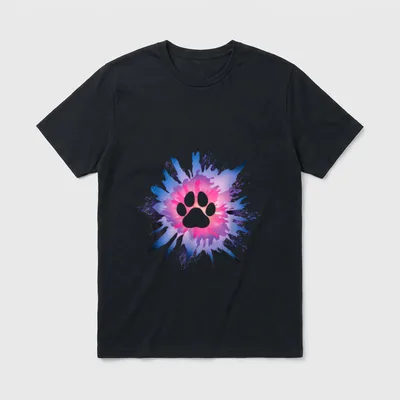 Hundemotiv mit Hundepfote Hundeliebhaber T-Shirt – Klassisches T-Shirt in Schwarz