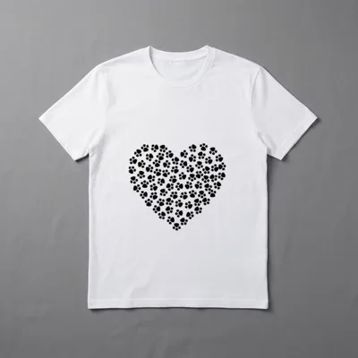 Herz aus Hundepfoten T-Shirt – Klassisches T-Shirt in Schwarz