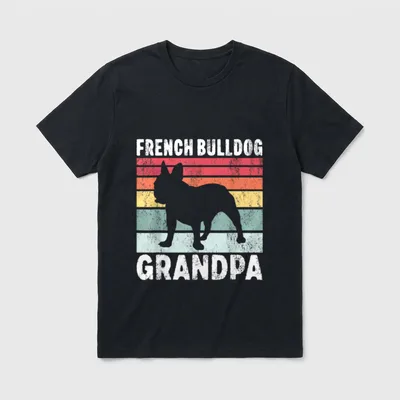 French Bulldog Grandpa Hunde T-Shirt – Klassisches T-Shirt in Schwarz