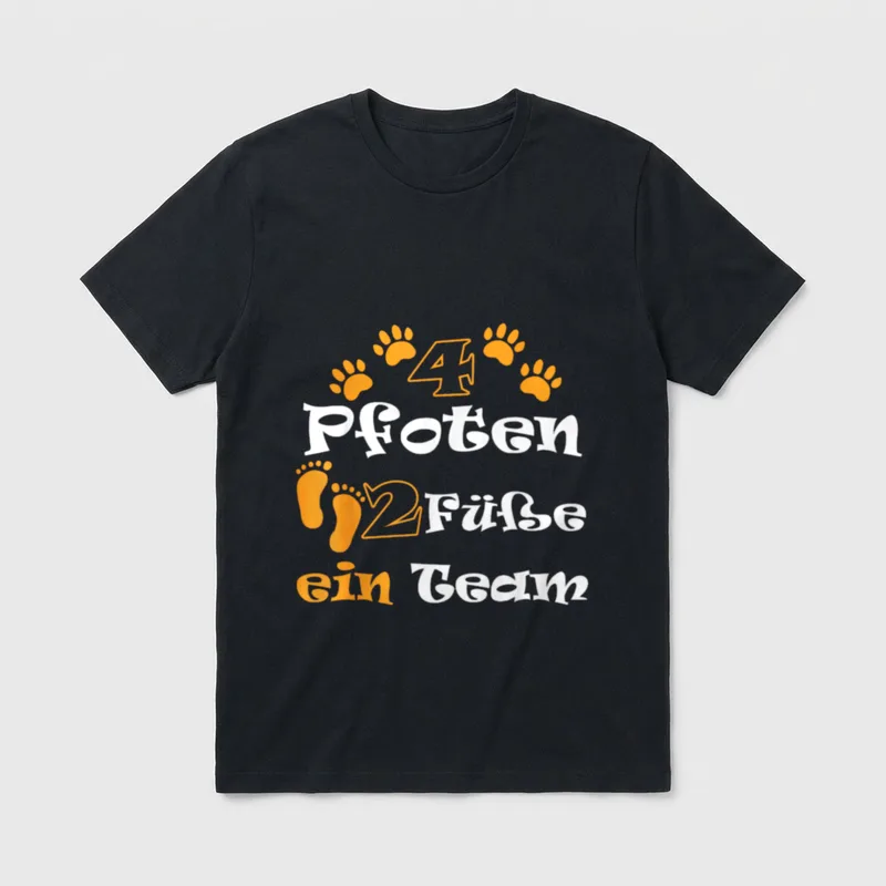 4 Pfoten 2 Füße T-Shirt – Klassisches T-Shirt in Schwarz
