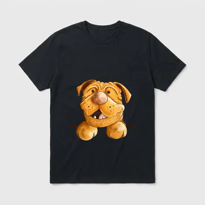 Comic Bordeaux Dogge T T-Shirt – Klassisches T-Shirt in Schwarz