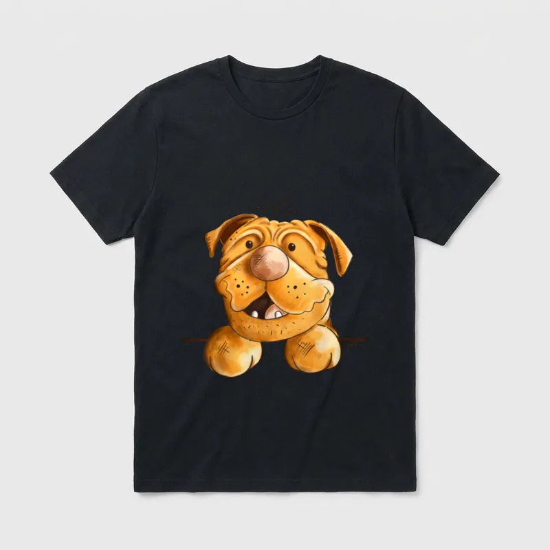 Comic Bordeaux Dogge T T-Shirt – Klassisches T-Shirt in Schwarz