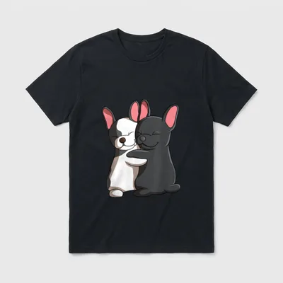 Hund Umarmung Französische Bulldogge T-Shirt – Klassisches T-Shirt in Schwarz