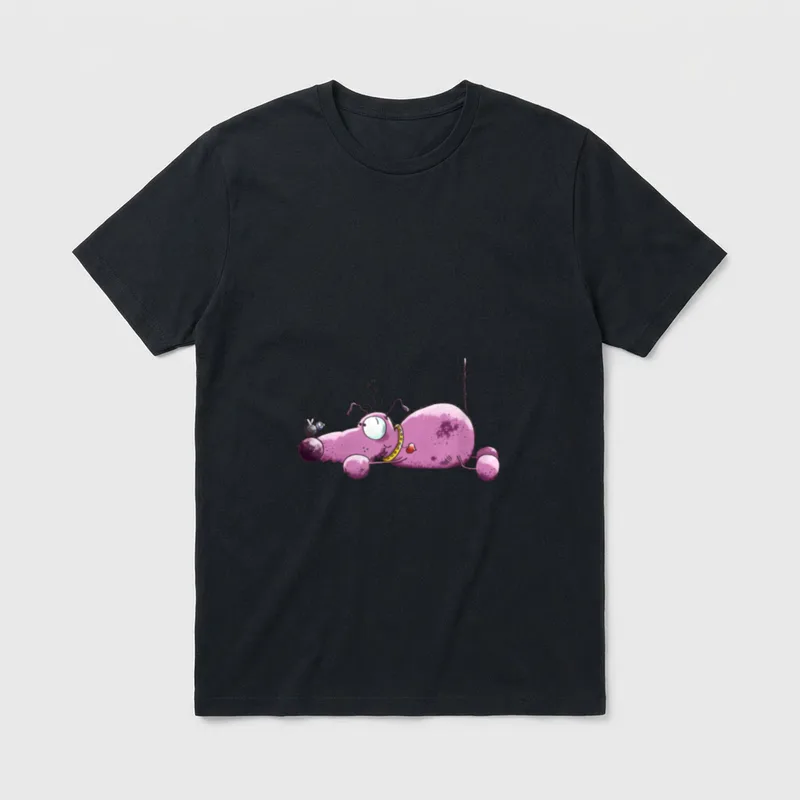 Cooler Pinker Hund T T-Shirt – Klassisches T-Shirt in Schwarz