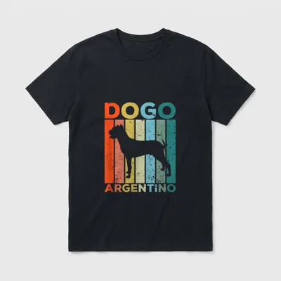 Dogo Argentino Hund Retro T-Shirt – Klassisches T-Shirt in Schwarz