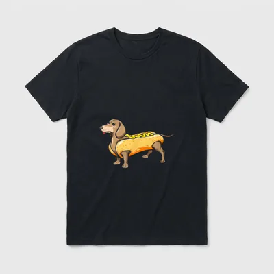 Dackel Wiener Hund w/Hot T-Shirt – Klassisches T-Shirt in Schwarz