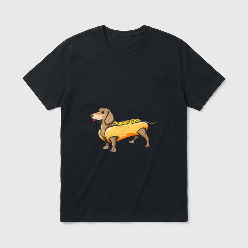 Dackel Wiener Hund w/Hot T-Shirt – Klassisches T-Shirt in Schwarz