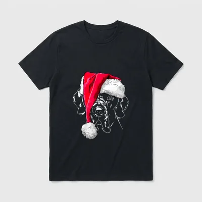 Deutsche Dogge Weihnachten Hunde T-Shirt – Klassisches T-Shirt in Schwarz