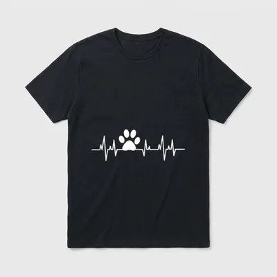 Dog Hund Hundeliebe Herzschlag T-Shirt – Klassisches T-Shirt in Schwarz